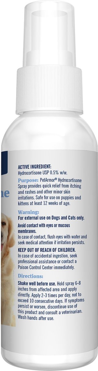 PETARMOR Hydrocortisone Quick Relief Spray for Dogs Cats 4 oz