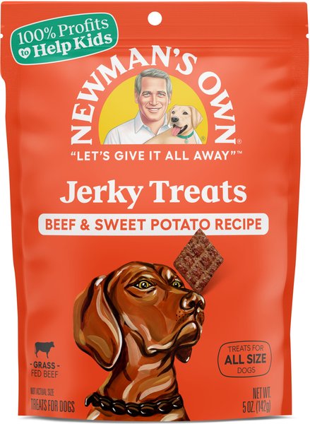 Newman's Own Beef Jerky Beef & Sweet Potato Recipe Dog Treats, 5-oz bag slide 1 of 5