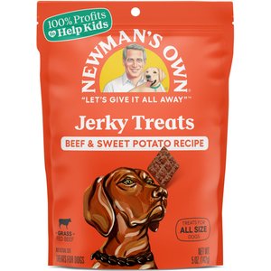 Newman's Own Beef Jerky Beef & Sweet Potato Recipe Dog Treats, 5-oz bag