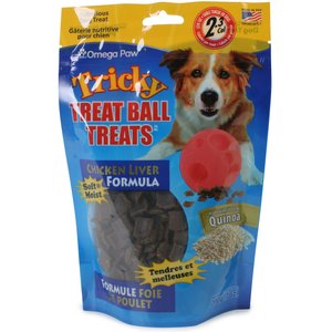 Omega Paw Tricky Treat Ball Chicken Flavor Dog Treats, 7-oz bag