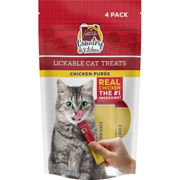 COUNTRY KITCHEN Chicken Puree Lickable Cat Treats, 0.5oz tube, case of