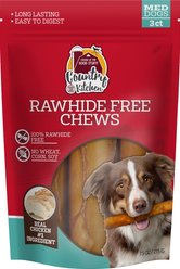 Country Kitchen Chicken Rawhide-Free Dog Chew Treats, Medium, 3 count
