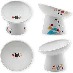 Necoichi Tilted Stress Free Raised Fuji Limited Edition Cat Food Bowl