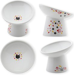 Necoichi Tilted Stress Free Raised Sakura Limited Edition Cat Bowl