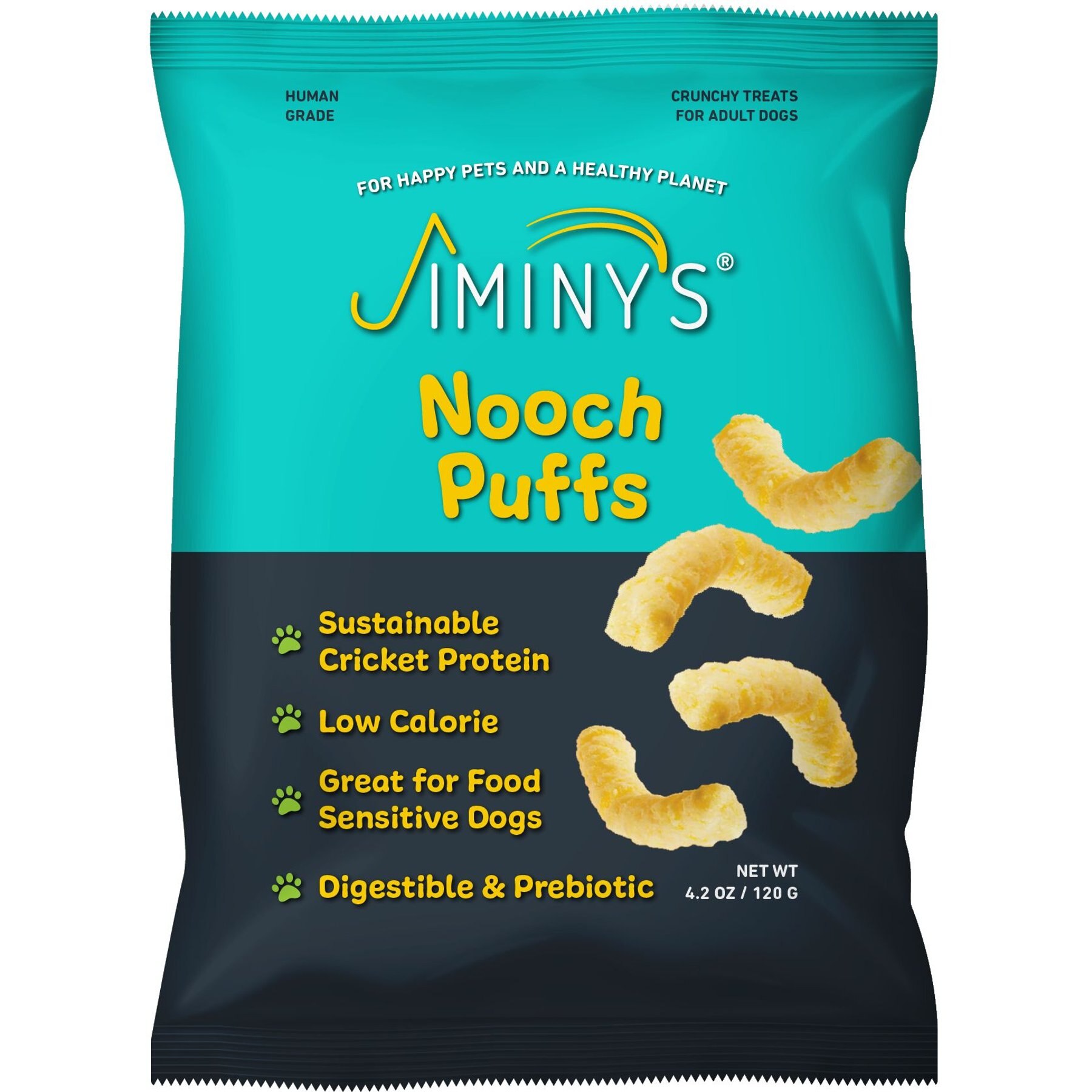 Jiminy's Nooch Puffs Sustainable Hypoallergenic Dog Training Treat, 4.2-oz bag
