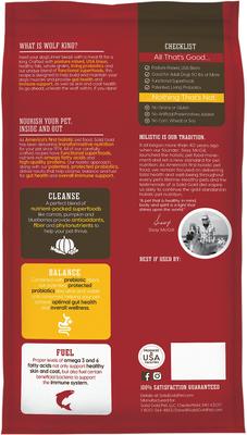 Show full view: Solid Gold Bison, Brown Rice, & Sweet Potato Wolf King Large Breed Dry Dog Food, 24-lb bag slide 3 of 11