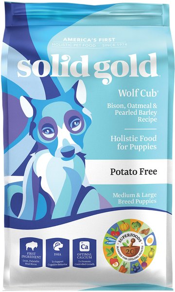Solid Gold Wolf Cub Bison & Oatmeal Puppy Formula Dry Dog Food, 24-lb bag slide 1 of 8