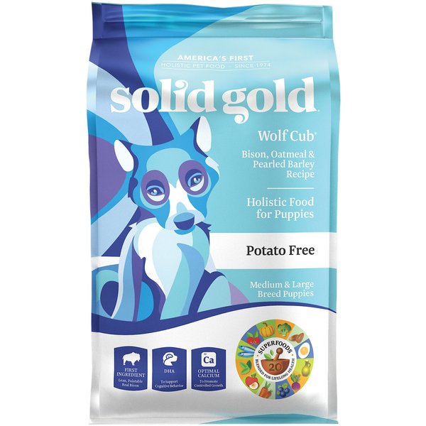 SOLID GOLD Wolf Cub Bison & Oatmeal Puppy Formula Dry Dog Food, 24-lb ...