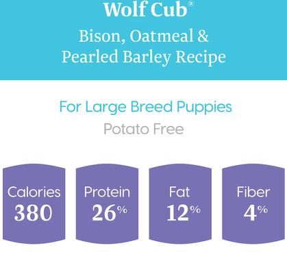 Show full view: Solid Gold Wolf Cub Bison & Oatmeal Puppy Formula Dry Dog Food, 24-lb bag slide 5 of 10