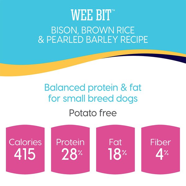 Show full view: Solid Gold Wee Bit Bison & Brown Rice Recipe with Pearled Barley Small Breed Dry Dog Food, 12-lb bag slide 4 of 11
