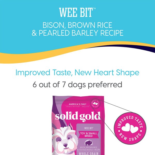 Show full view: Solid Gold Wee Bit Bison & Brown Rice Recipe with Pearled Barley Small Breed Dry Dog Food, 12-lb bag slide 6 of 11