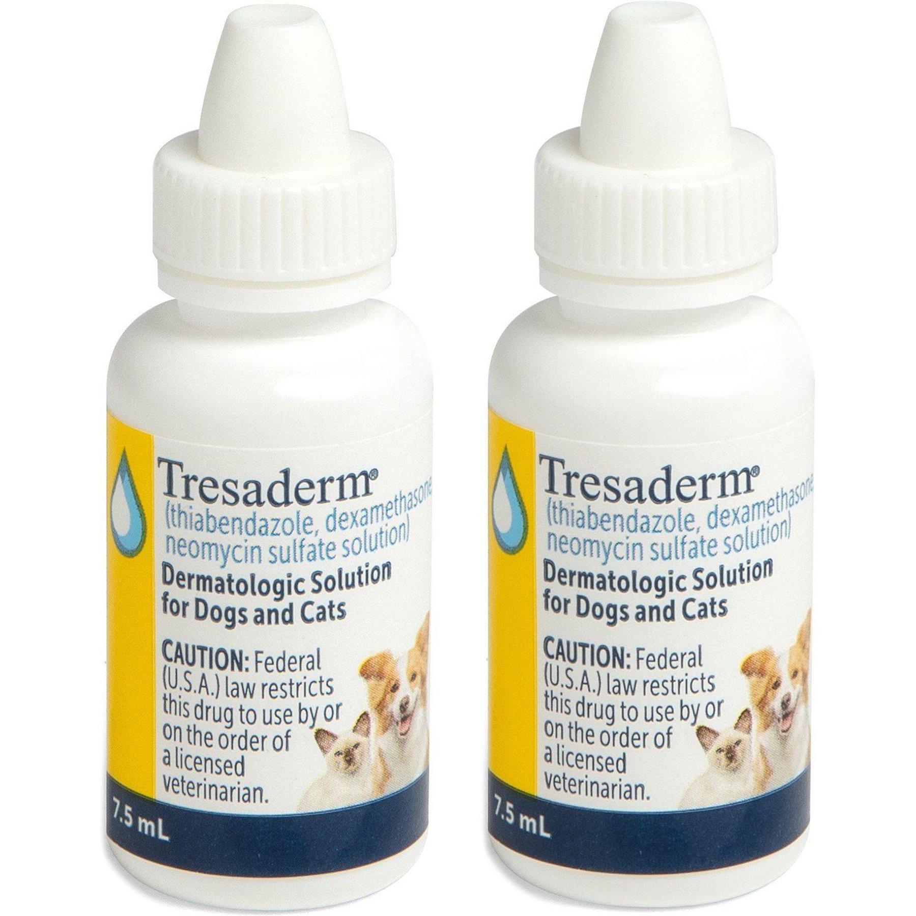 TRESADERM thiabendazole dexamethasone neomycin sulfate solution Topical Solution for Dogs Cats 15 mL 2 count Chewy