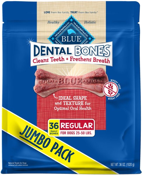 Blue Buffalo Dental Bones All Natural Regular Dog Treats, 36 count slide 1 of 7