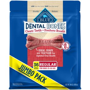 Blue Buffalo Dental Bones All Natural Regular Dog Treats, 36 count