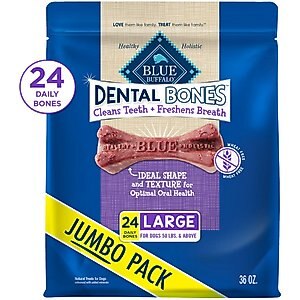 Blue Buffalo Dental Bones All Natural Large Dog Treats, 36-oz bag