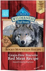 Blue Buffalo Wilderness Rocky Mountain Grain-Free Red Meat Recipe Biscuits Dog Treats, 8-oz bag