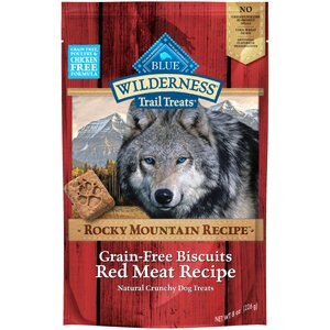 Blue Buffalo Wilderness Rocky Mountain Grain-Free Red Meat Recipe Biscuits Dog Treats, 8-oz bag