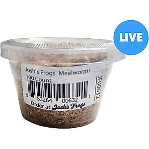 Josh's Frogs Mealworms Live Feed Reptile Food, 100 count