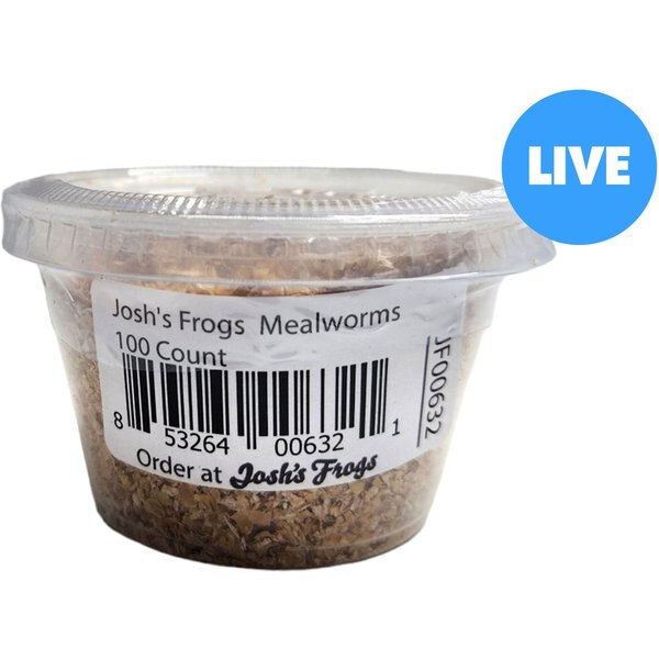 JOSH'S FROGS Mealworms Live Feed Reptile Food, 100 count