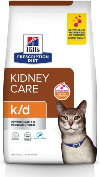 Hill's Prescription Diet k/d Kidney Care with Ocean Fish Dry Cat Food, 8.5-lb bag slide 1 of 11