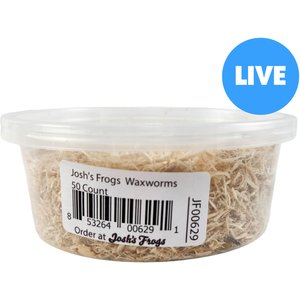 JOSH'S FROGS Waxworms Live Feed Reptile Food, 50 count 