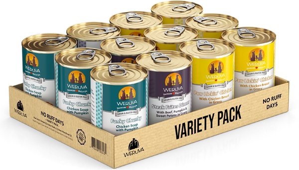 WERUVA No Ruff Days Variety Pack Grain Free Canned Dog Food 14 oz