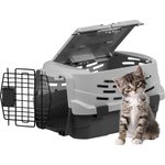 IRIS Front & Top Access Dog & Cat Travel Carrier, White/Almond, X-Small: 19-in