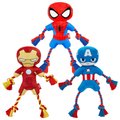 Variety Pack - Marvel 's Captain America Plush with Rope Squeaky Dog Toy, Spider-Man, Ironman & The Hulk