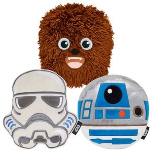 Variety Pack - STAR WARS CHEWBACCA Round Plush Squeaky Dog Toy, R2-D2 & STORMTROOPER