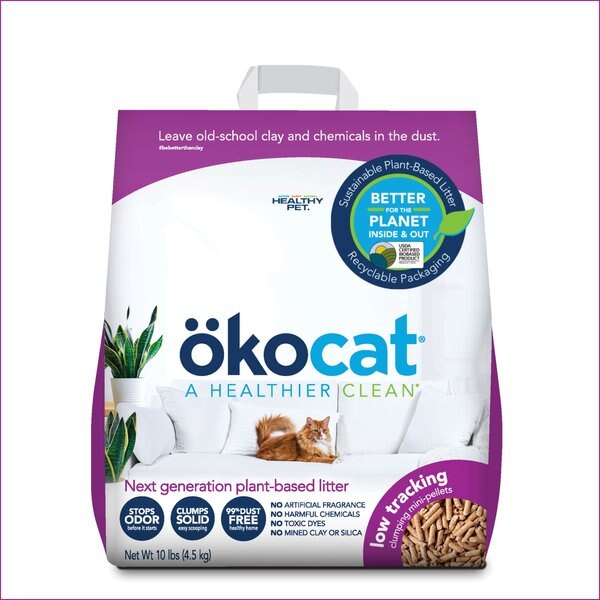 OKOCAT Super Soft Clumping Wood Unscented Cat Litter, 8.4lb box