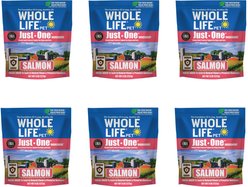 Whole Life Just One Salmon Value Pack Freeze-Dried Dog & Cat Treats, 8-oz bag, case of 6