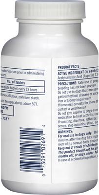 Show full view: PetArmor Aspirin Pain Reliever for Small & Medium Dogs, 75-count bottle slide 3 of 8