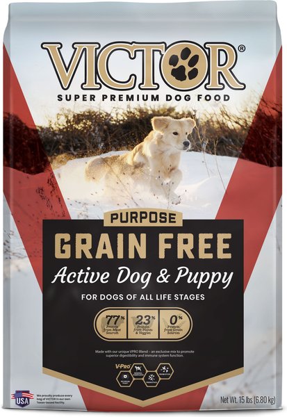 VICTOR Purpose Active Dog & Puppy Formula Grain-Free Dry Dog Food, 15-lb bag slide 1 of 9