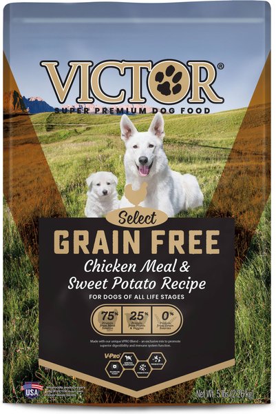 VICTOR Select Chicken Meal & Sweet Potato Recipe Grain-Free Dry Dog Food, 5-lb bag slide 1 of 9
