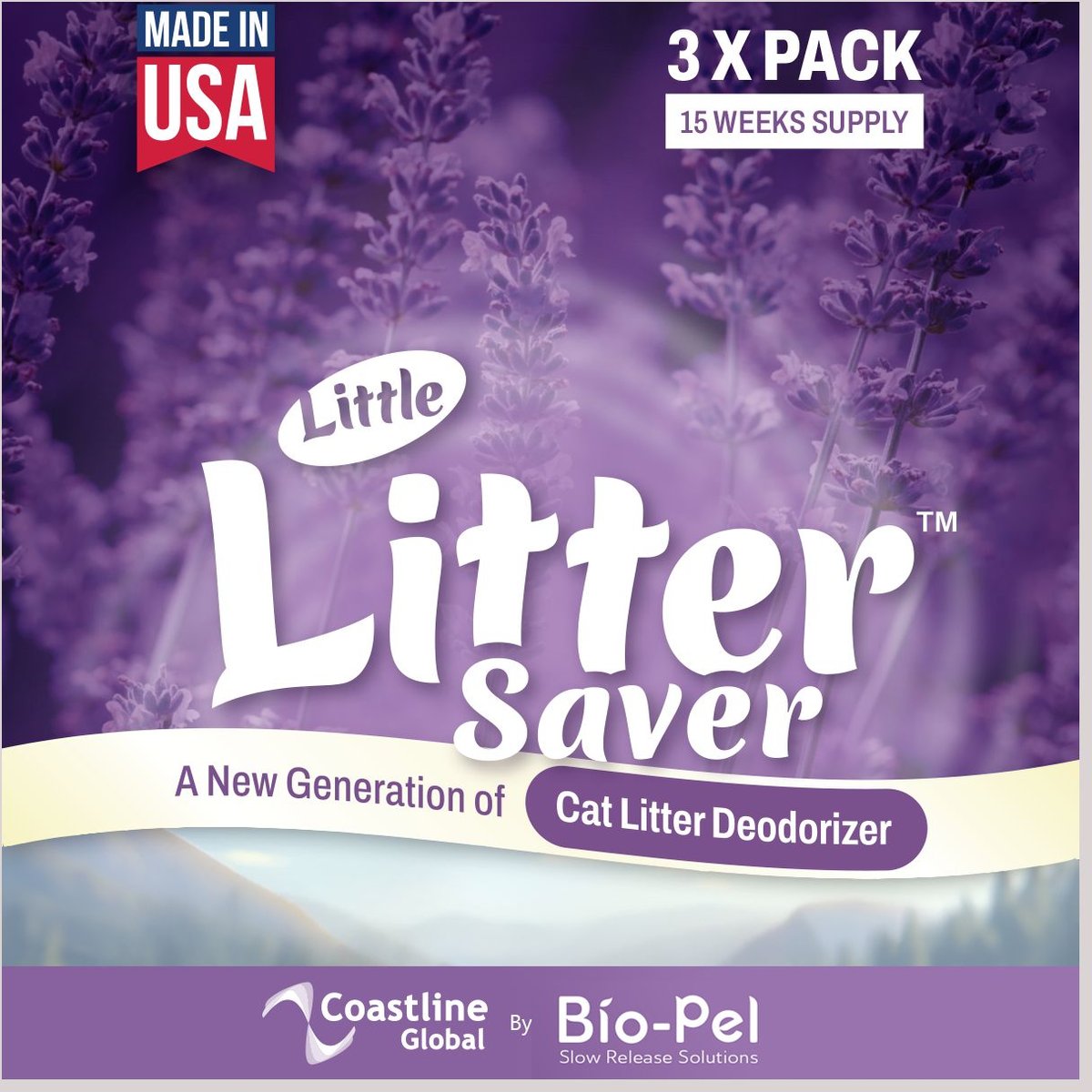 LITTLE LITTER SAVERS Natural Fresh Scent Lavender Cat Litter Deodorizer