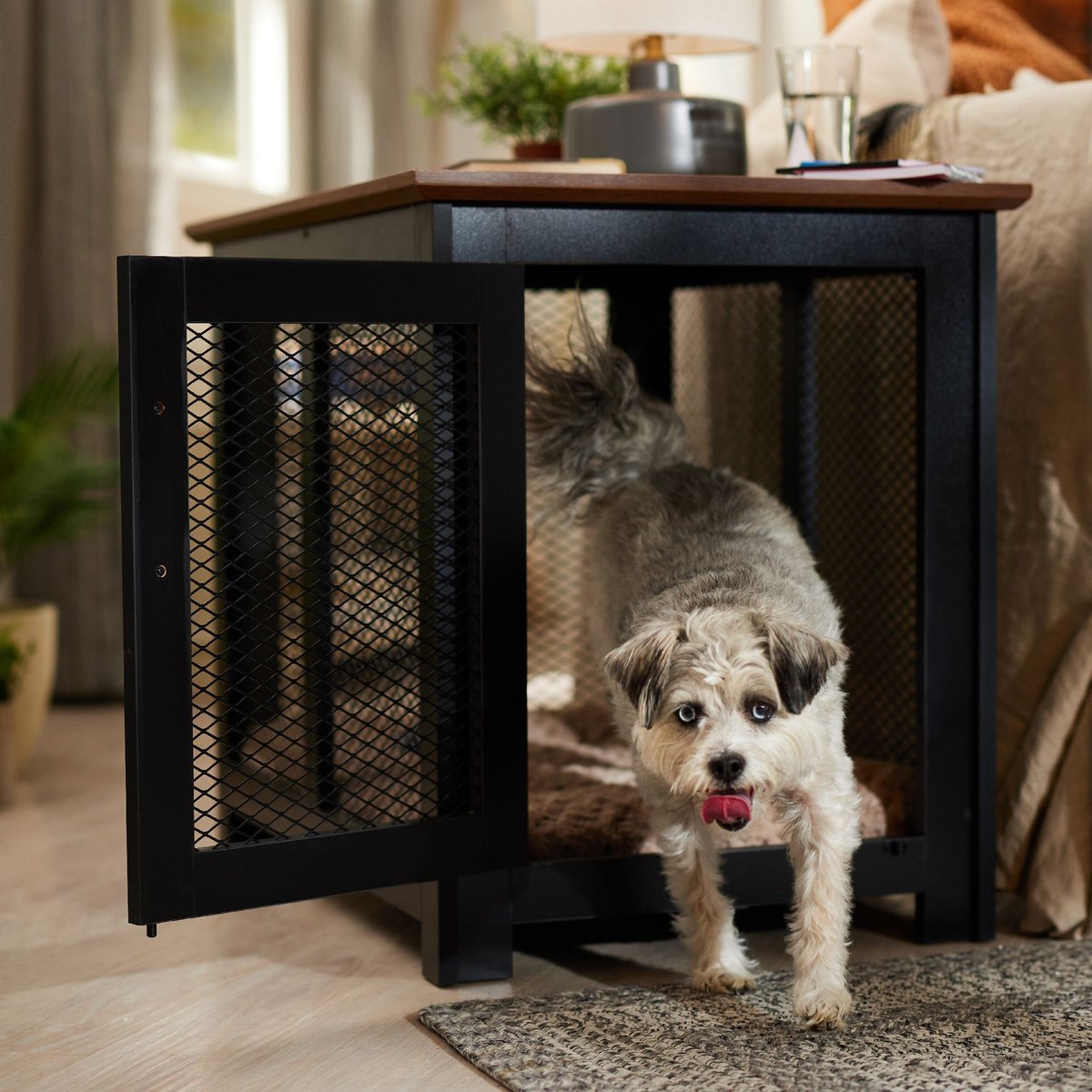 FRISCO Venice Dog Crate End Table, Black
