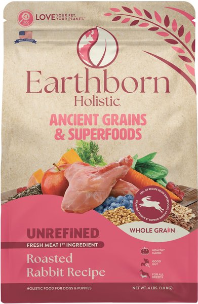 Earthborn Holistic Unrefined Roasted Rabbit with Ancient Grains Superfoods Dry Dog Food