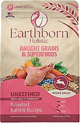 Earthborn Holistic Unrefined Roasted Rabbit with Ancient Grains & Superfoods Dry Dog Food, 4-lb bag slide 2 of 8