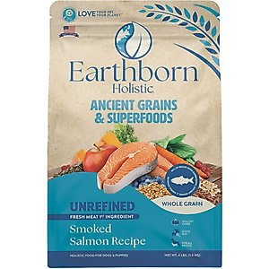 Earthborn Holistic Unrefined Smoked Salmon with Ancient Grains & Superfoods Dry Dog Food, 4-lb bag