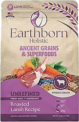 Earthborn Holistic Unrefined Roasted Lamb with Ancient Grains & Superfoods Dry Dog Food, 4-lb bag