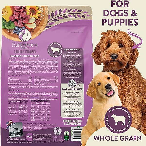 Earthborn Holistic Unrefined Roasted Lamb with Ancient Grains & Superfoods Dry Dog Food