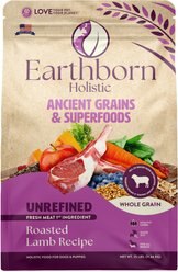 Earthborn Holistic Unrefined Roasted Lamb with Ancient Grains & Superfoods Dry Dog Food, 25-lb bag