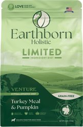 Earthborn Holistic Venture Limited Ingredient Turkey Meal & Pumpkin Grain-Free Dry Dog Food, 4-lb bag