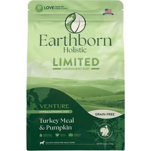 Earthborn Holistic Venture Limited Ingredient Turkey Meal & Pumpkin Grain-Free Dry Dog Food, 4-lb bag