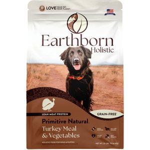 Earthborn Holistic Primitive Natural Turkey Meal & Vegetables Grain-Free Dry Dog Food, 25-lb bag