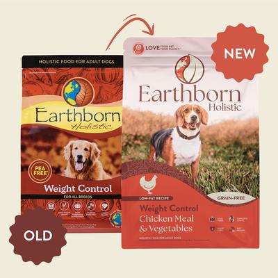 Show full view: Earthborn Holistic Weight Control Chicken Meal & Vegetables Grain-Free Dry Dog Food, 4-lb bag slide 9 of 10