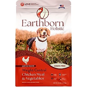 Earthborn Holistic Weight Control Chicken Meal & Vegetables Grain-Free Dry Dog Food, 25-lb bag