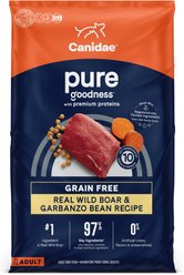 CANIDAE Grain-Free PURE Limited Ingredient Wild Boar & Garbanzo Bean Recipe Dry Dog Food, 22-lb bag