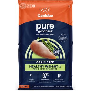 CANIDAE Grain-Free PURE Healthy Weight Limited Ingredient Chicken & Pea Recipe Dry Dog Food, 22-lb bag