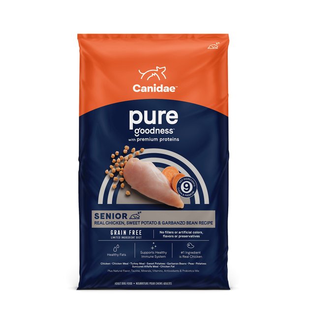 CANIDAE Grain-Free PURE Senior Limited Ingredient Chicken, Sweet Potato & Garbanzo Bean Recipe Dry Dog Food